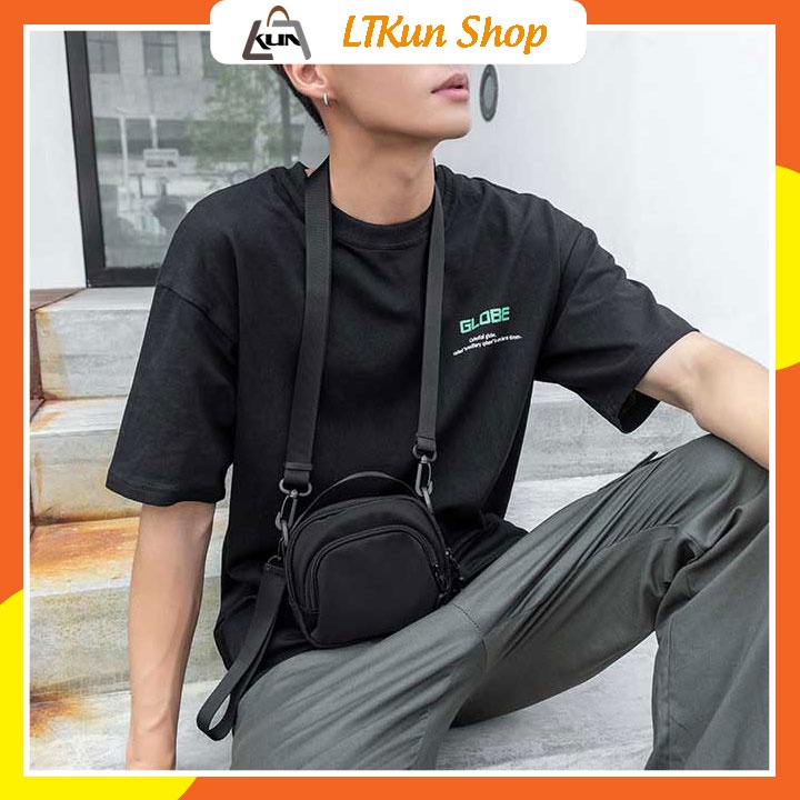 Túi đeo chéo nam mini cao cấp nhiều ngăn phong cách Hàn Quốc nhỏ đẹp thời trang vải Polyester chông nước giá rẻ LUTAKO.
