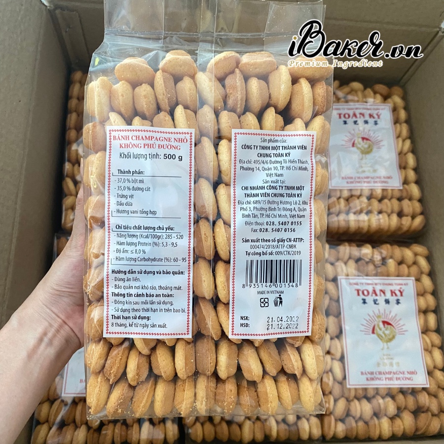 [500g] Bánh sâm panh/ champagne (Lady Fingers) không phủ đường hiệu Toàn Ký