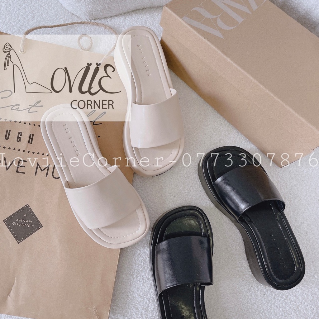 DÉP NỮ THỜI TRANG LOVIIECORNER - DÉP BỆT NỮ TÍNH QUAI KẸP DA BÓNG ĐẾ THẤP CAO CẤP D1111 D220786