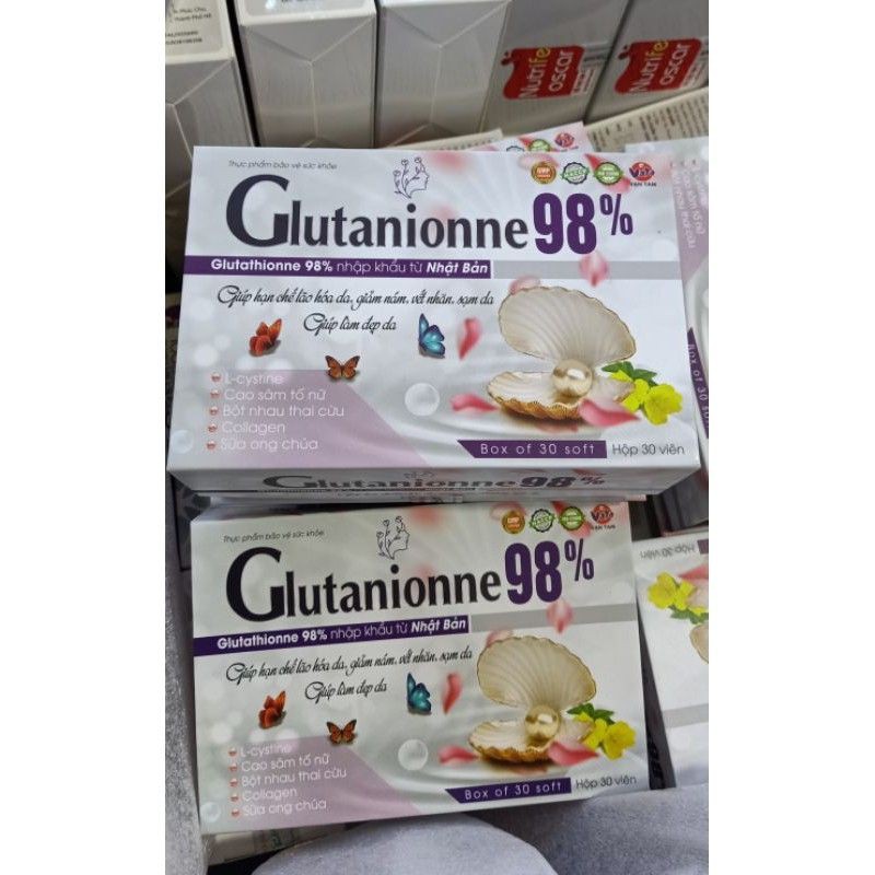 VIÊN UỐNG TRẮNG DA .GLUTATHIONE 98% ( TẶNG KÈM KHẨU TRANG KHI MUA) | Thế Giới Skin Care