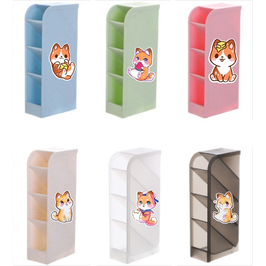 Ống cắm bút shiba4 tầng CB4I17 ống cắm để đồ trang điểm kpop thần tượng hoạt hình idol