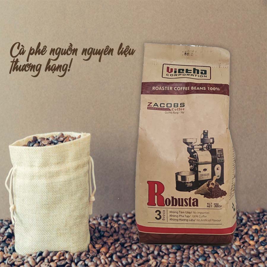 Cà Phê hạt rang robusta S18 rang mộc nguyên chất