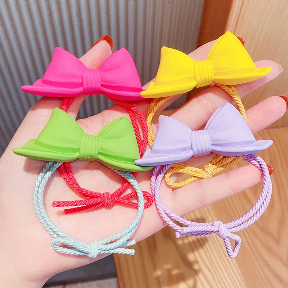 Dây buộc tóc cao su co giãn thắt nơ họa tiết hình học phong cách Hàn Quốc cổ điển dễ thương cho nữ