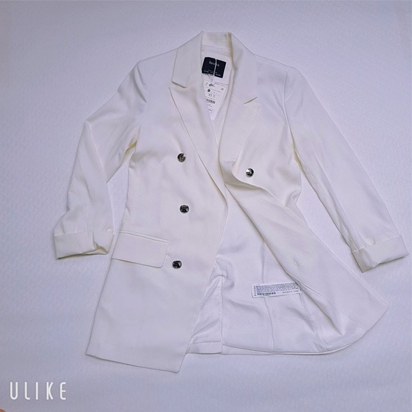 [CÓ VIDEO] Áo vest nữ Blazer , Áo blazer Bershka màu trắng kem xuất dư , xịn full tem mác chíp . Fula | BigBuy360 - bigbuy360.vn