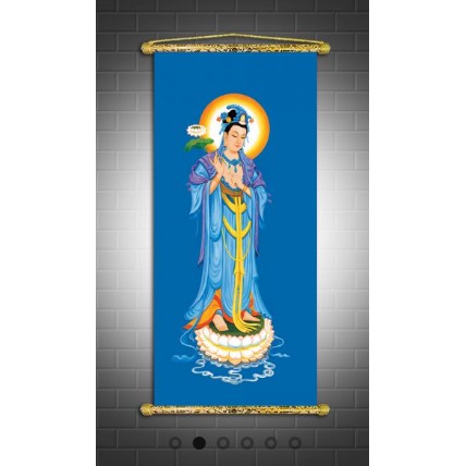 Tranh Liễn Phật Giáo -Đại Thế Chí Bồ Tát  – Vải canvas cao cấp nẹp sáo gỗ tự nhiên nhiều size- nhiều mẫu -GIÁ XƯỞNG