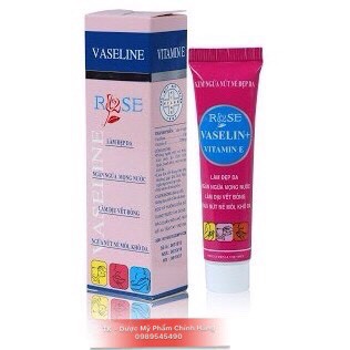 VASELINE ROSE  Làm Đẹp Da, Ngăn Ngừa Mọng Nước, Làm Dịu Vết Bỏng, Ngừa Vết Nẻ Môi, Khô Da - 10g