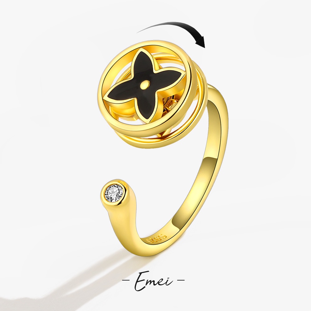 Nhẫn Hở Hình Cỏ Bốn Lá Thời Trang Cá Tính