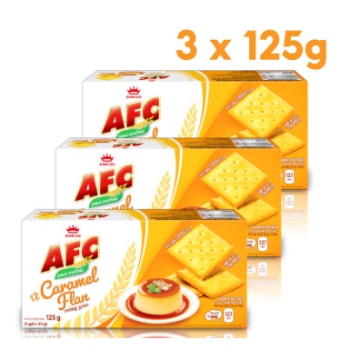 Combo 3 Hộp Bánh Dinh Dưỡng AFC Vị Caramel Flan Mỏng Giòn 125g x 3
