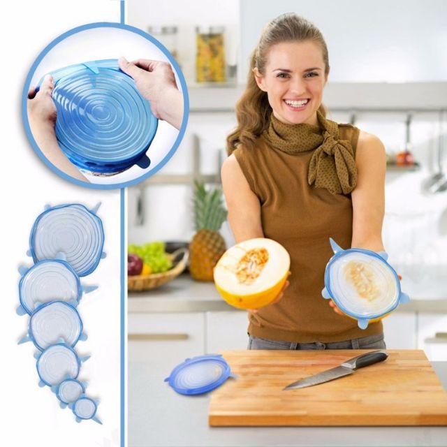 Bộ 6 nắp silicon bọc thức ăn