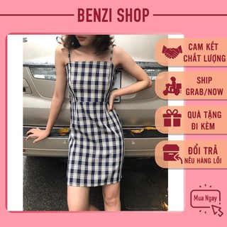 Váy 2 dây Váy 2 dây dáng dài kẻ caro