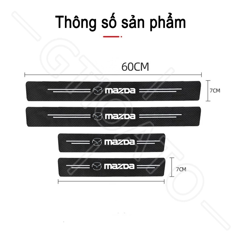 GTIOATO 4 Chiếc Sợi Carbon Dán Cửa ô Tô Miếng Dán Xe DáN ChốNg XưỚC Ô Tô Bảo Vệ Cửa ô Tô Phụ KiệN Ô Tô Cho Mazda 3 2 6 CX5 CX30 CX8 CX3 BT50