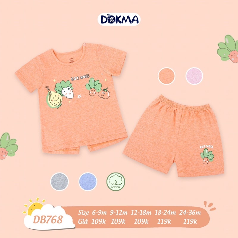 DB768 Bộ quần áo cài vai cộc tay Dokma