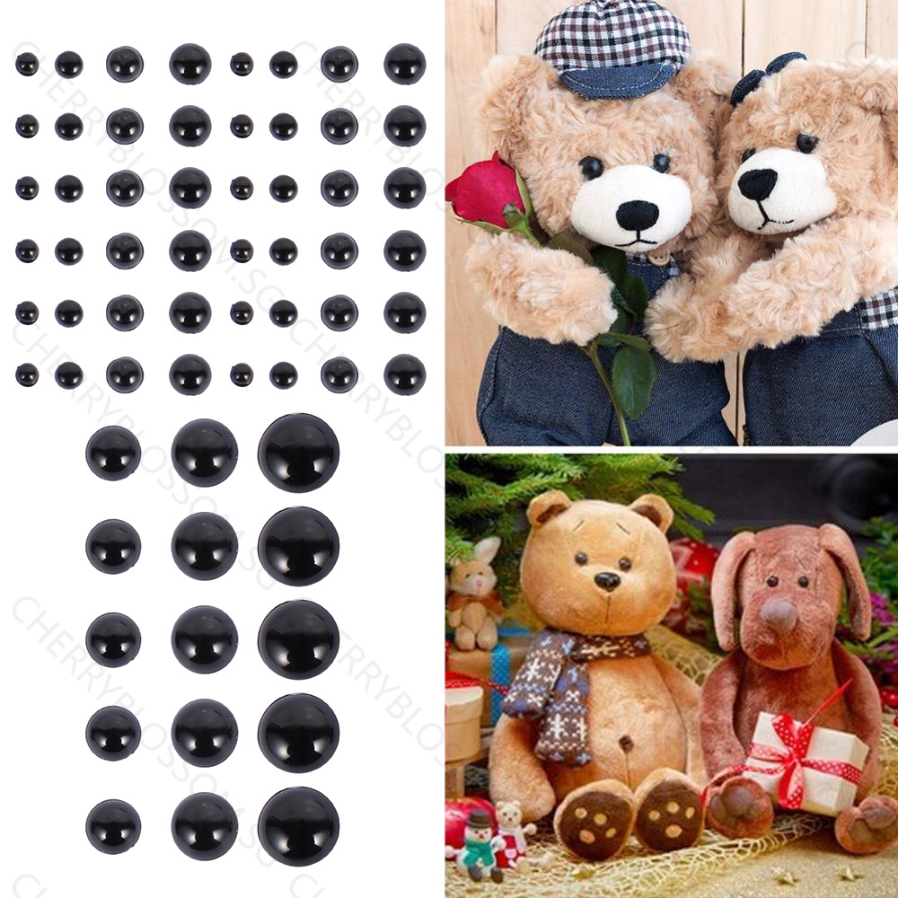 JPRICE Set 500 Mắt Nhựa Tròn Màu Đen Cho Búp Bê 3-12mm