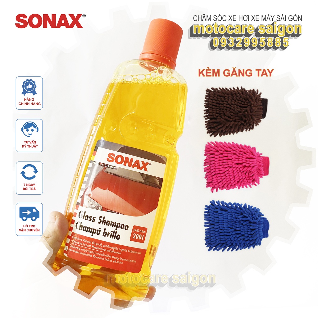 [Kèm bao tay rửa xe] Nước rửa xe Sonax đậm đặc 1L