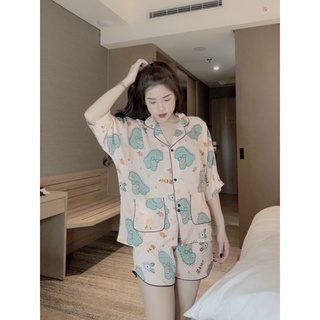Bộ pizama đùi cánh dơi lụa mango mã 1051