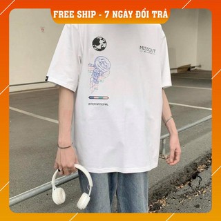 áo thun tay lỡ form rộng nam nữ missout cotton full tag