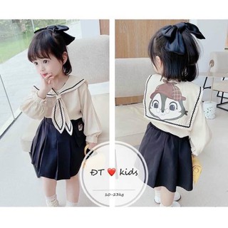 set áo và váy thuỷ thủ cho bé gái