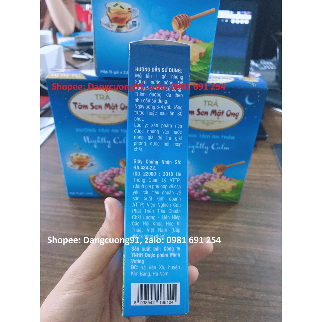 Trà tâm sen mật ong, dưỡng tâm an thần túi lọc [ Hộp 15 túi lọc ]