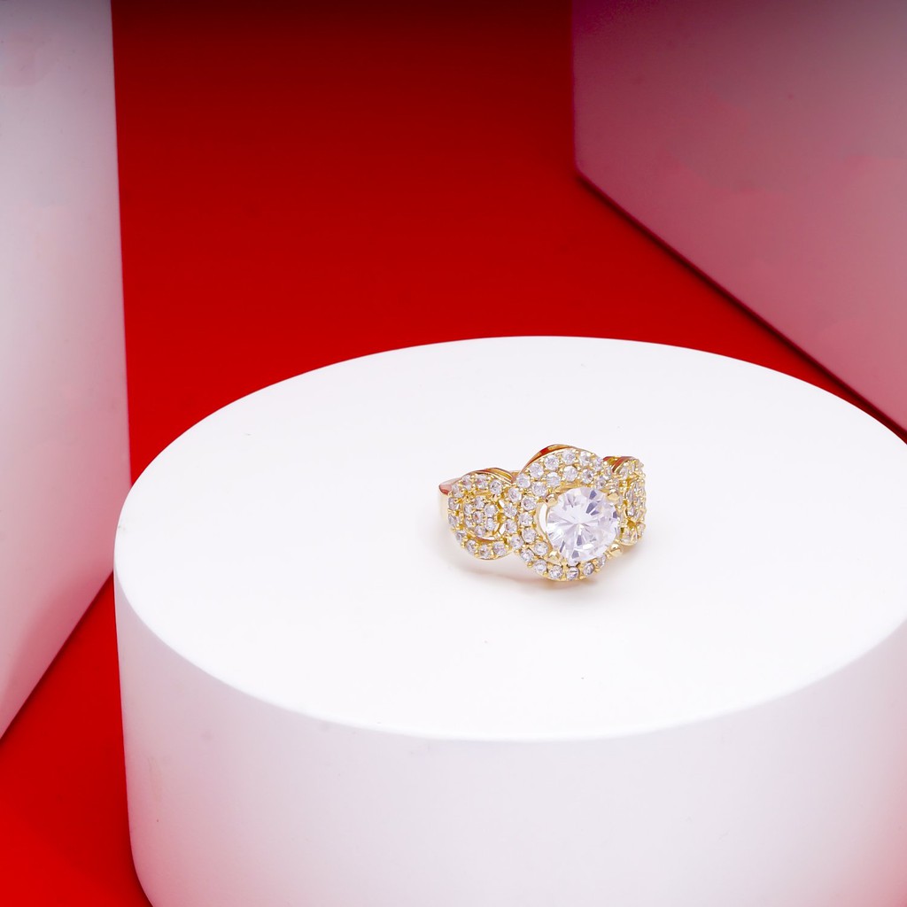 Nhẫn nữ đính xoàn mạ vàng 18K cao cấp (giá tốt nhất) N217144-125