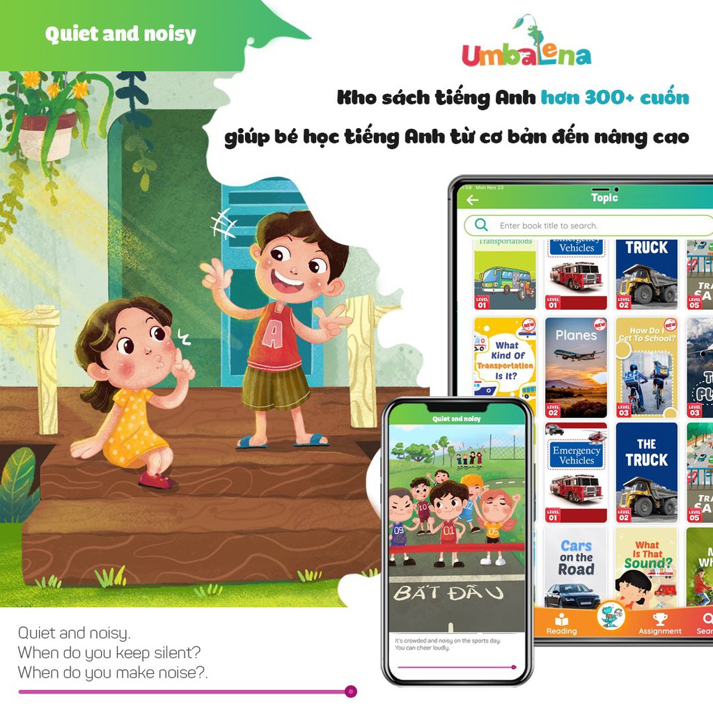 Toàn Quốc [E-Voucher/Voucher Giấy] Umbalena_Gói Anh Việt 1 năm_Ứng dụng đọc sách dành cho trẻ em