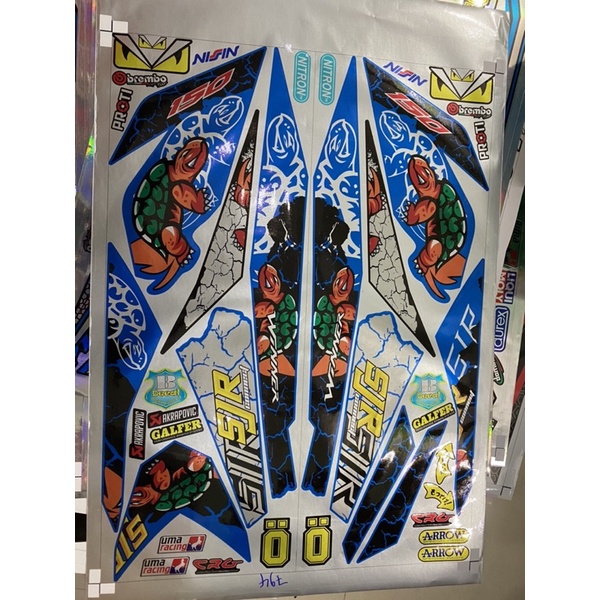 ( Quí khách vui lòng mang ra tiệm cho thợ dán ) Tem winner V1 con rùa chất liệu Candy