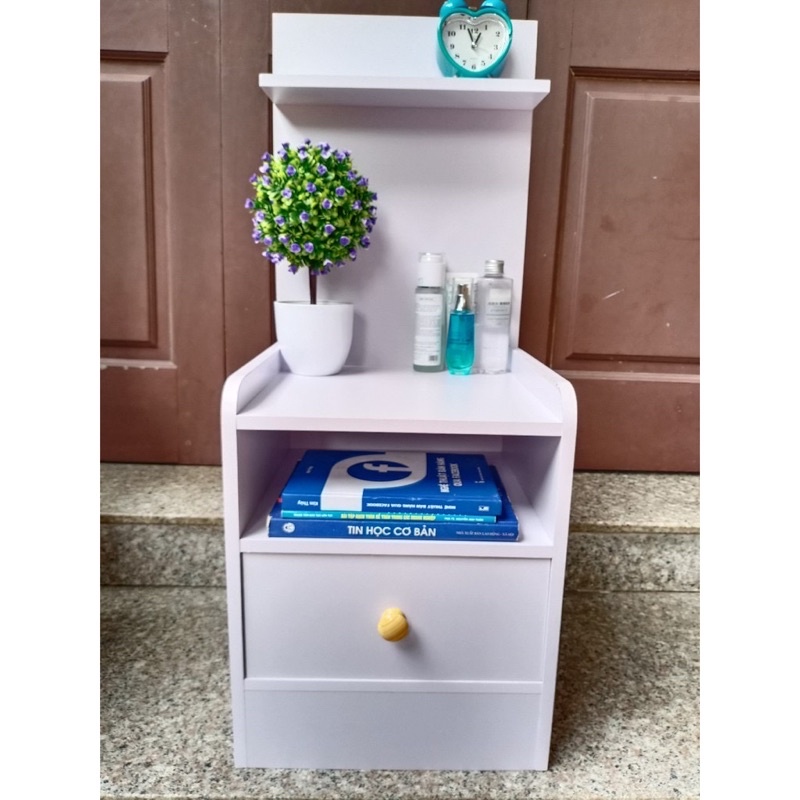 Kệ đầu giường, tủ đầu giường có thanh lưng và ngăn kéo, tủ lắp ghép