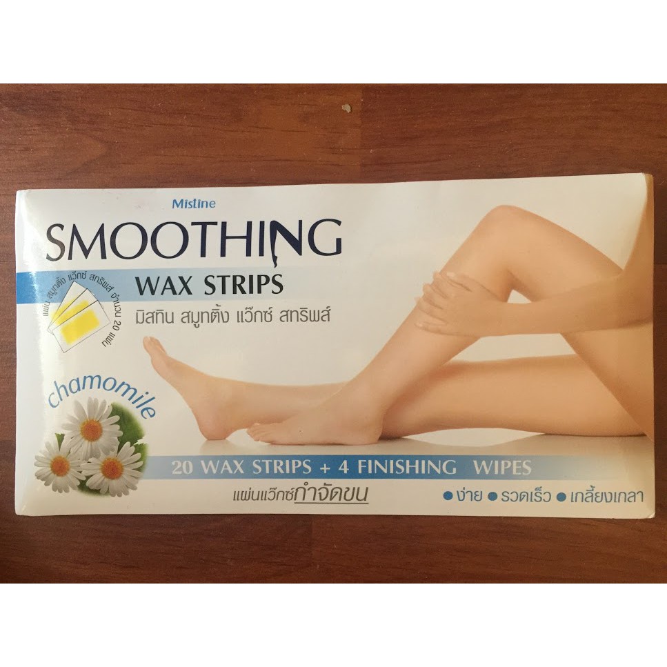 Mistine smoothing wax strips Thái Lan - giấy keo tẩy lông gói 20 miếng. Hạn T6/2023