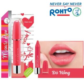 Son sáp bút chì Miracle Apo Lip Crayon Pinky Red 3g (Đỏ hồng)