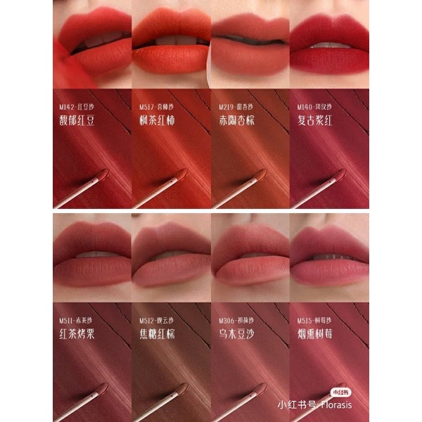 Có sẵn -son kem lỳ không trôi nhẹ môi Hoa Tây Tử Florasis màu tây