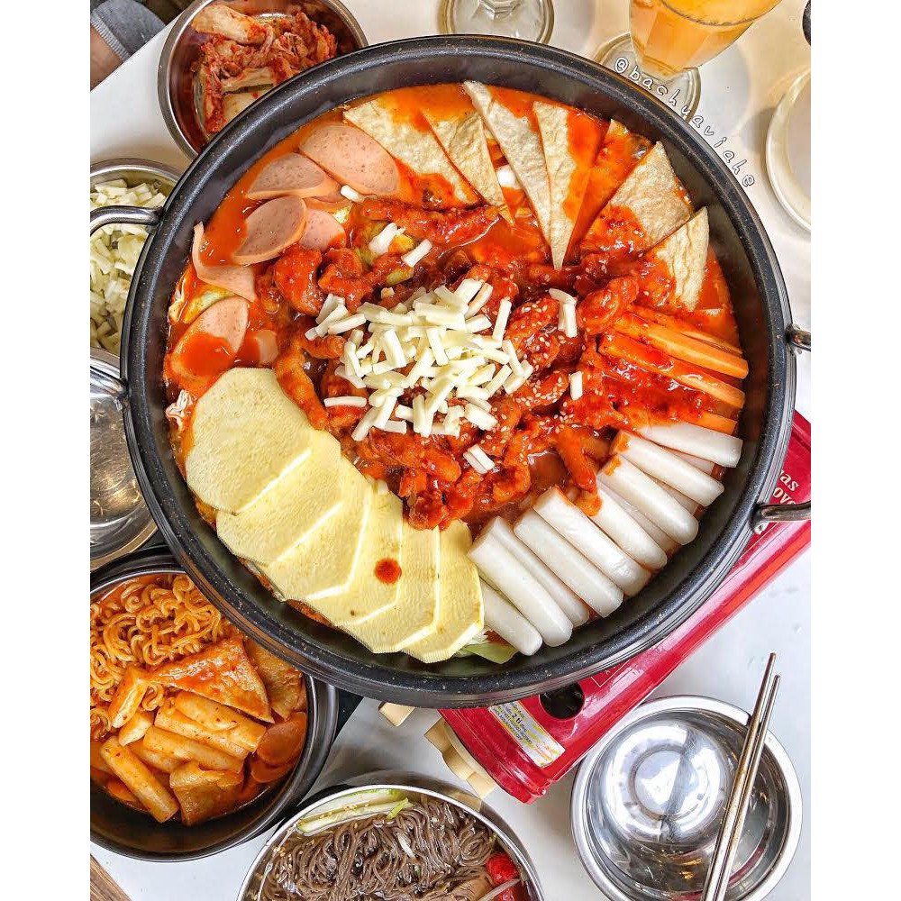 Set lẩu tokbokki tổng hợp kèm mỳ Koreno