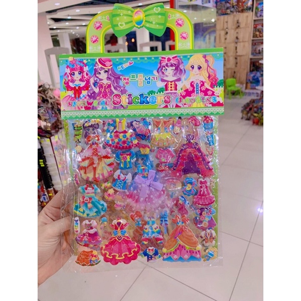 Sticker  Công Chúa 3D 2lớp  Thay Trang Phục   Búp Bê Nhiều Mẫu