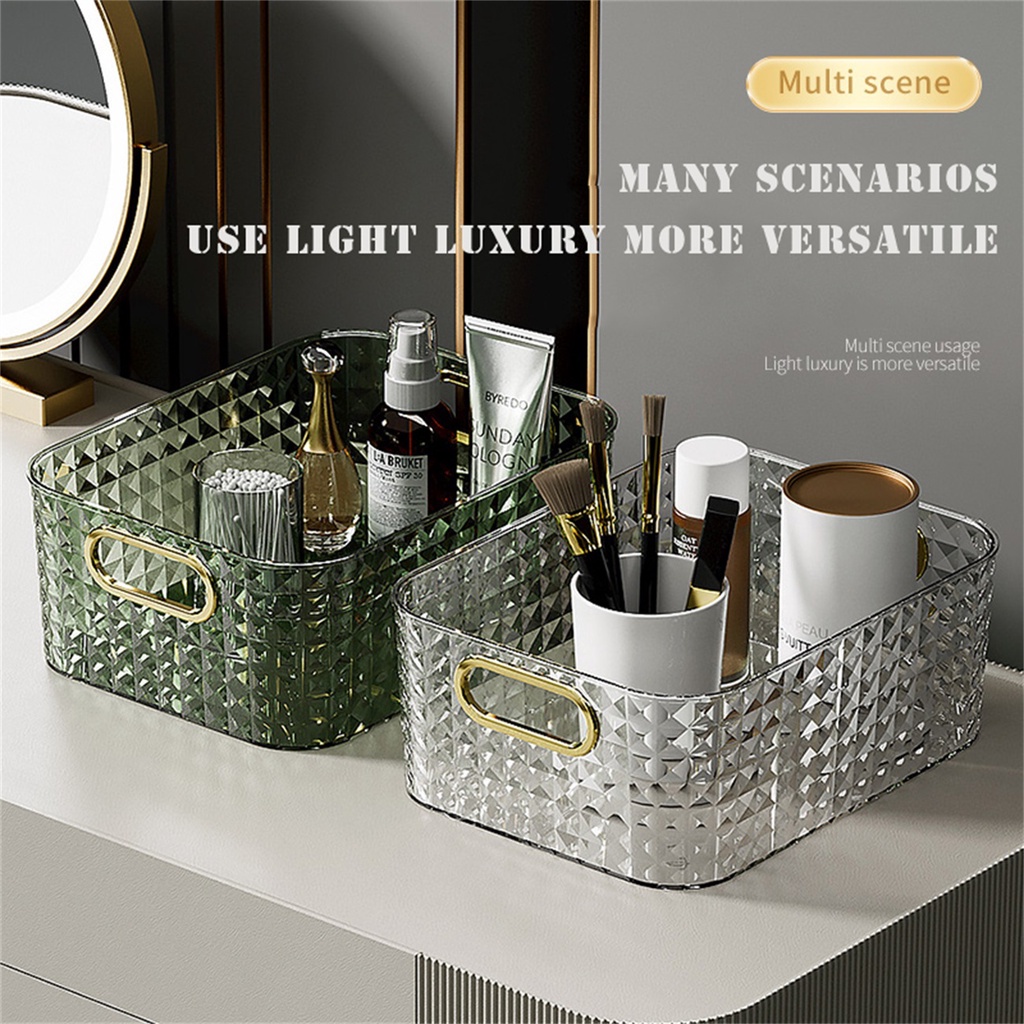 Hộp đựng mỹ phẩm JUJIAJIA bằng acrylic chống trượt kiểu dáng sang trọng để trên bàn