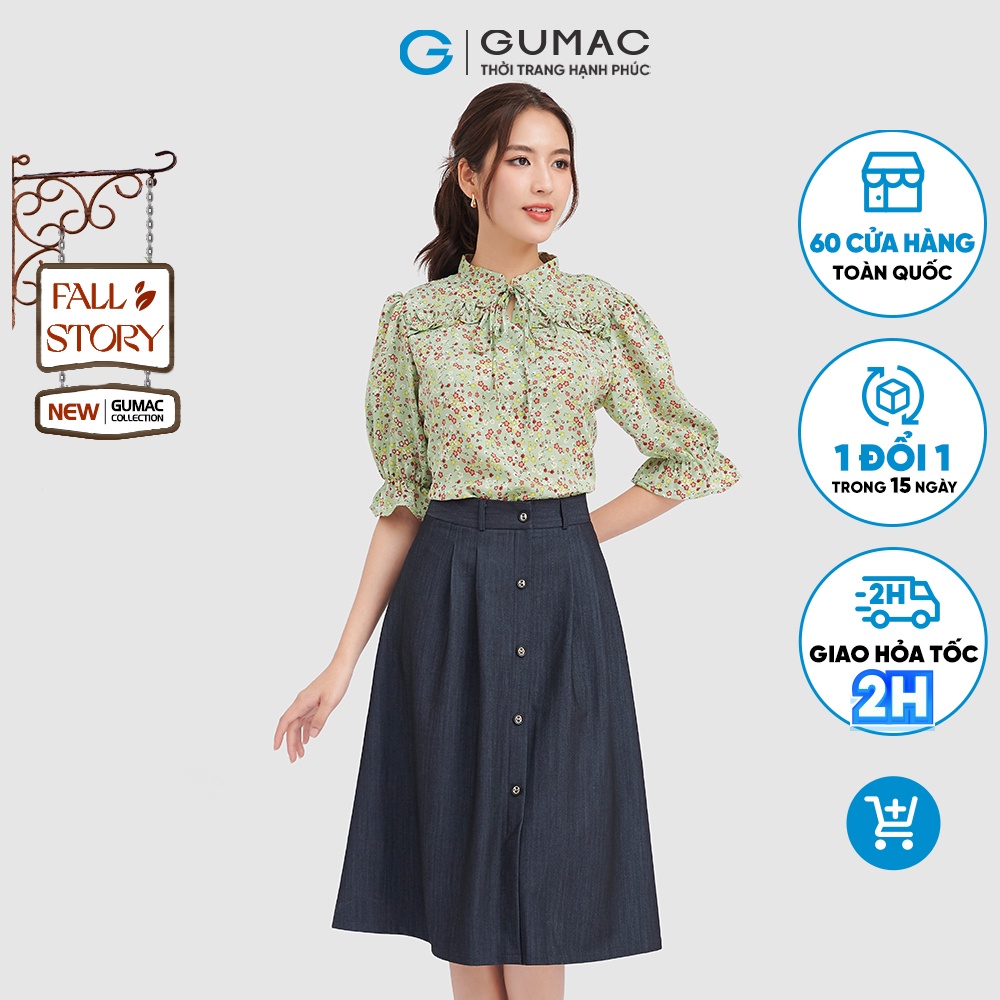 Chân váy nữ cá tính GUMAC giả jean VC09056