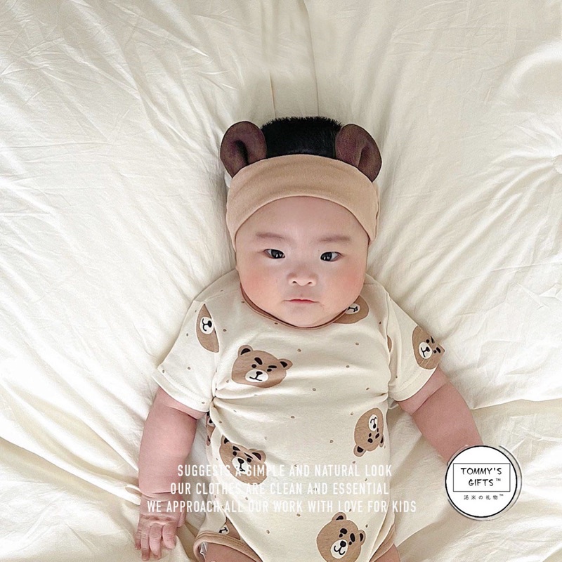 Băng đô cho bé - băng đô tai gấu - turban cho bé