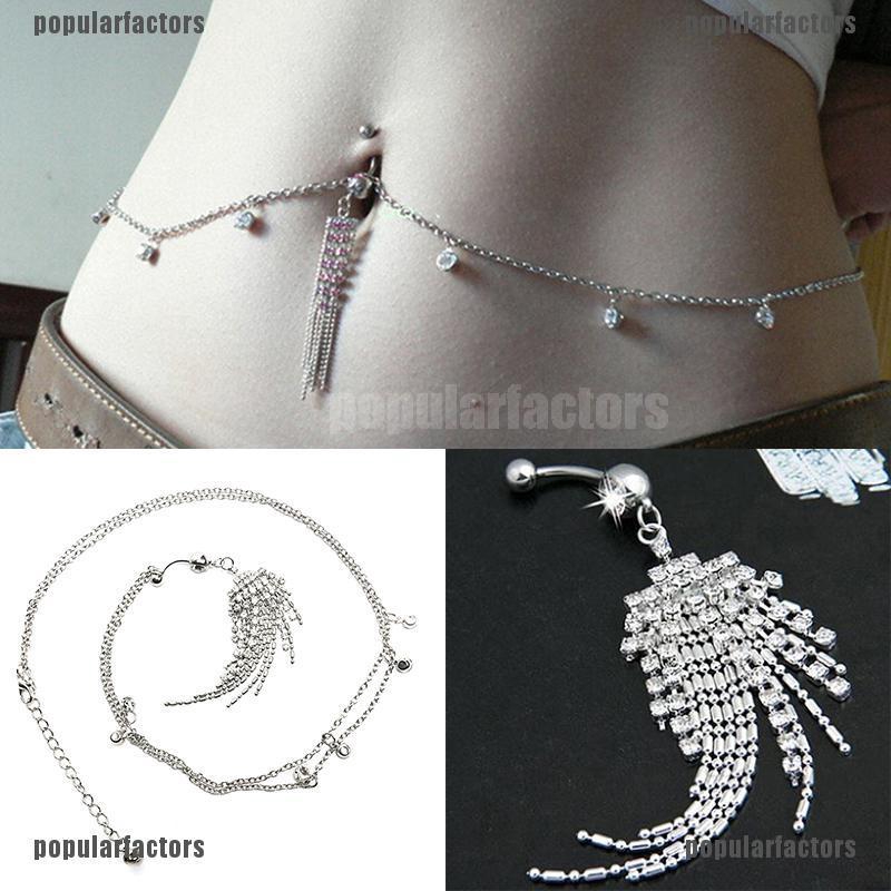 Khuyên Rốn Tua Rua Đính Đá Pha Lê 14G