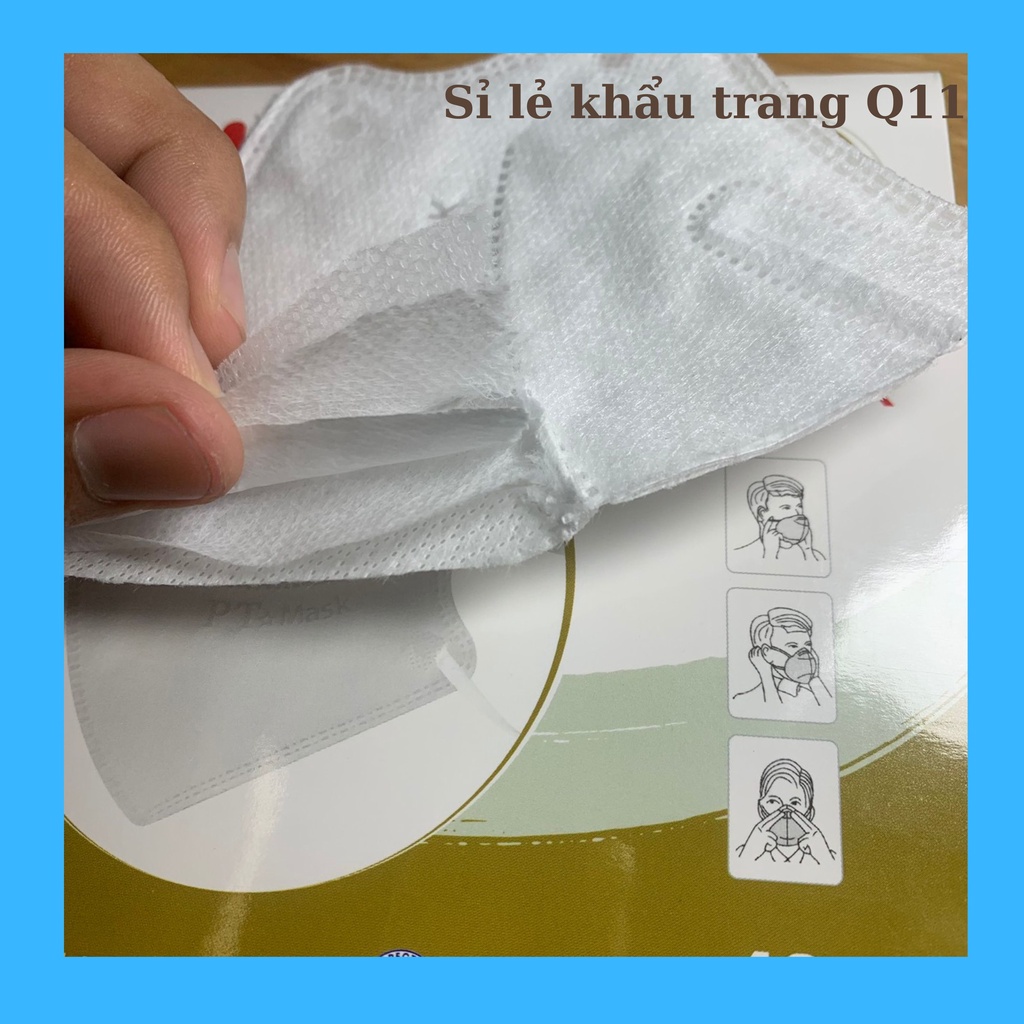 Khẩu trang 5D quai thun Nam Anh 4 lớp kháng khuẩn hộp 10 cái.