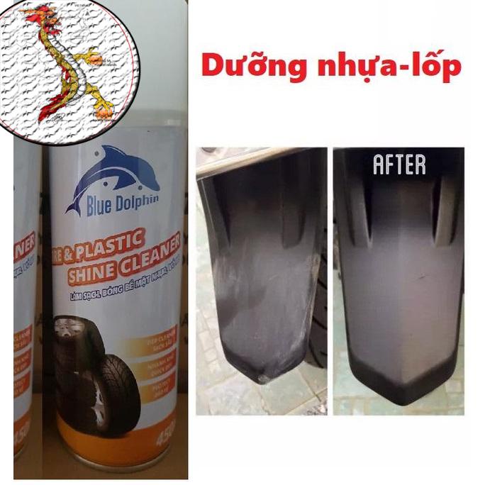 [CHAI 450ml]Chai xịt dưỡng nhựa nhám xe máy xe ô tô giúp phục hồi nhưa lại màu nguyên bản và có thể xịt làm bóng lốp xe