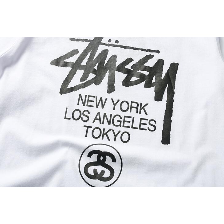 Áo Thun Tay Ngắn Vải Cotton In Chữ Stussy Thời Trang Cho Nam Nữ