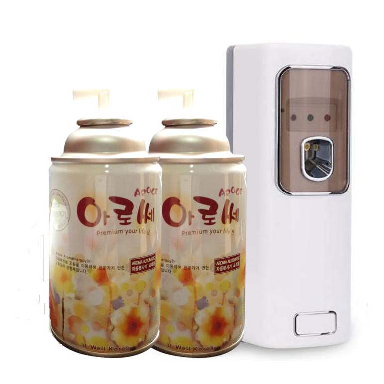 Máy xịt nước hoa tự động MD5 + 2 Bình thơm phòng Hàn Quốc Aroce hương Quế PT UTIHOME