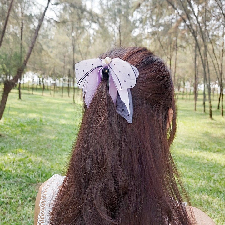 Kẹp cặp tóc dọc làm phồng tóc nơ rũ Puha mẫu KT25 làm phồng tóc dành cho các nàng xinh đẹp dễ thương.