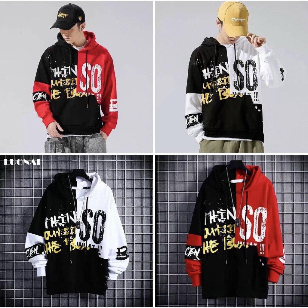 ÁO KHOÁC HOODIE NAM NỮ MÀU ĐEN TRẮNG UNISEX NAM NỮ SO 2 MÀU