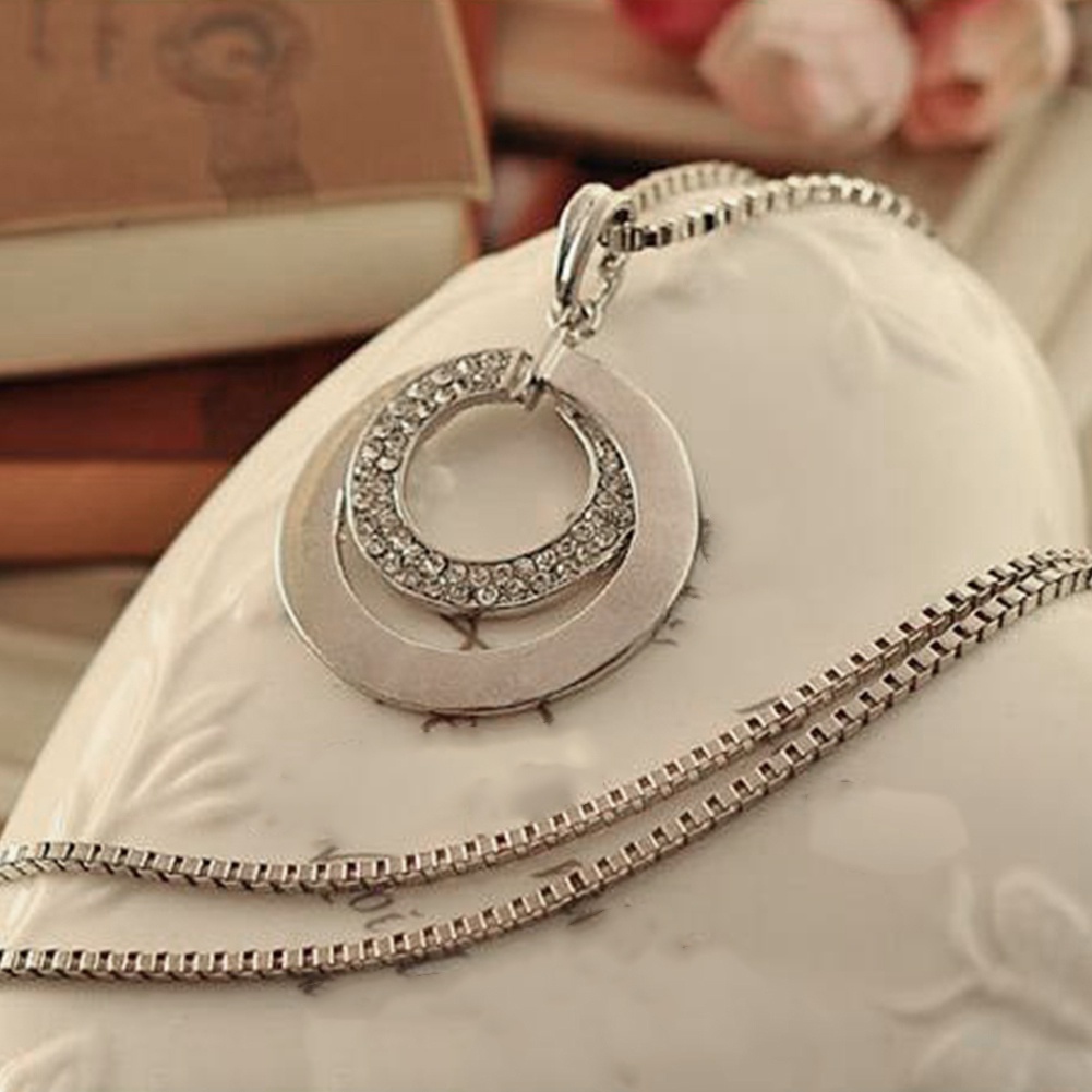 Vòng cổ mặt tròn đính đá thời trang cho nữ