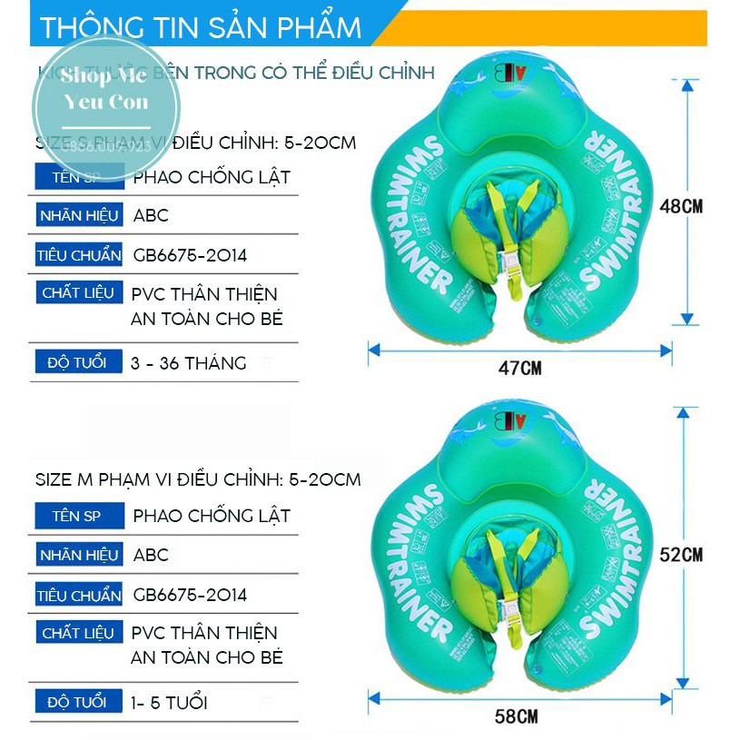 Phao Bơi Chống Lật Cho Bé Thiết Kế Thông Minh Bền Đẹp, Phao Tắm Cho Bé Trai Bé Gái