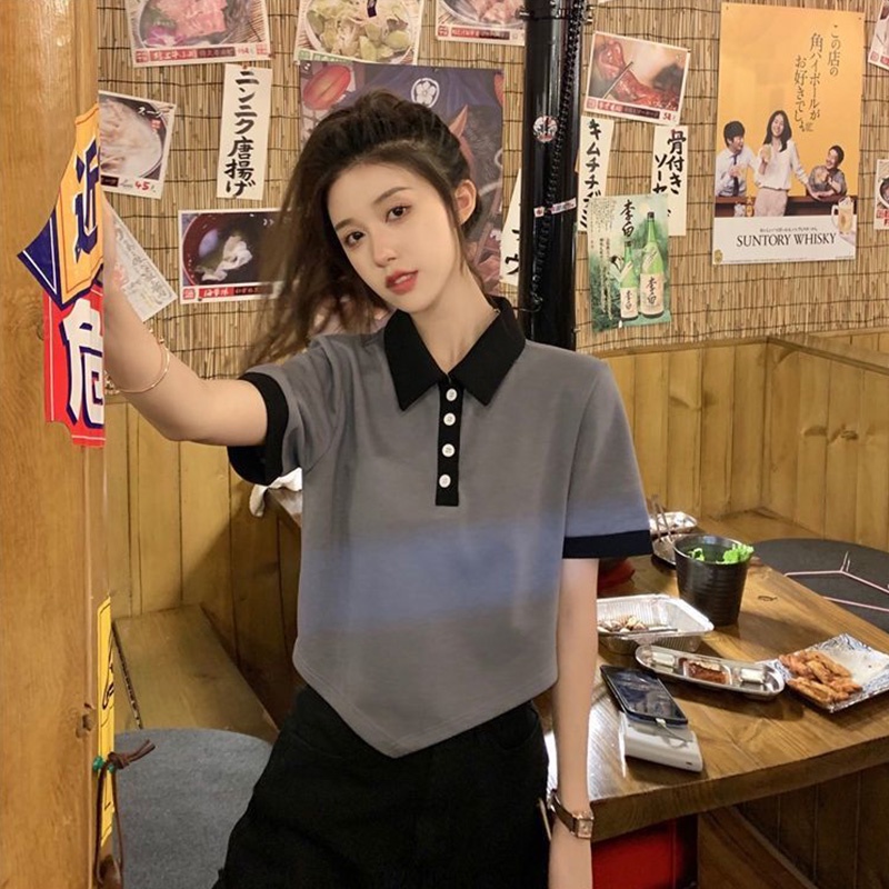 Áo polo Ngắn Tay Phong Cách Hàn Quốc Thời Trang Mùa Hè Dành Cho Nữ
