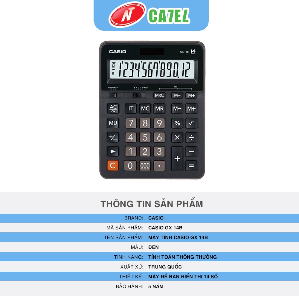 Máy tính CASIO GX 14B hàng chính hãng bảo hành 5 năm NT CATEL