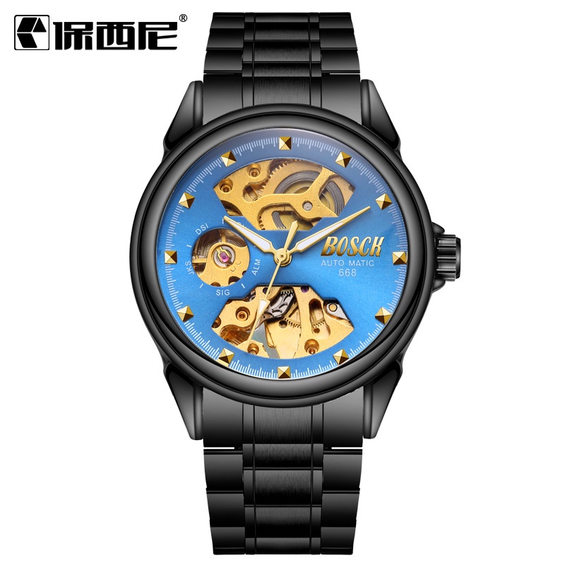 Đồng hồ nam máy cơ Bosck Automatic dây kim loại - Nhiều màu
