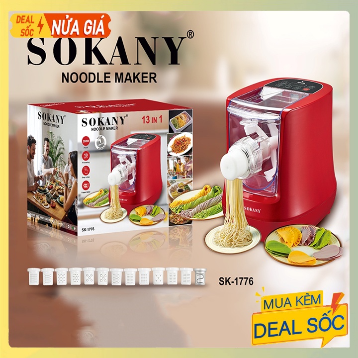 Máy làm bún, làm mì tươi, sùi cảo tự động Chính hãng SOKANY 13 IN 1