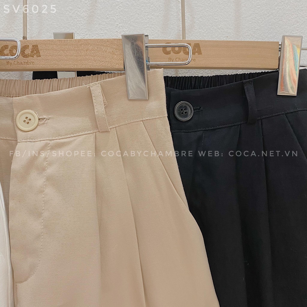[SV6025] Quần short vải trơn nhún ly lưng chun (có sẵn/Ảnh thật)