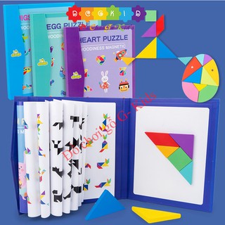 [Chọn mẫu] Đồ chơi xếp hình tangram gỗ luyện phát triển tư duy từ nhỏ cho bé