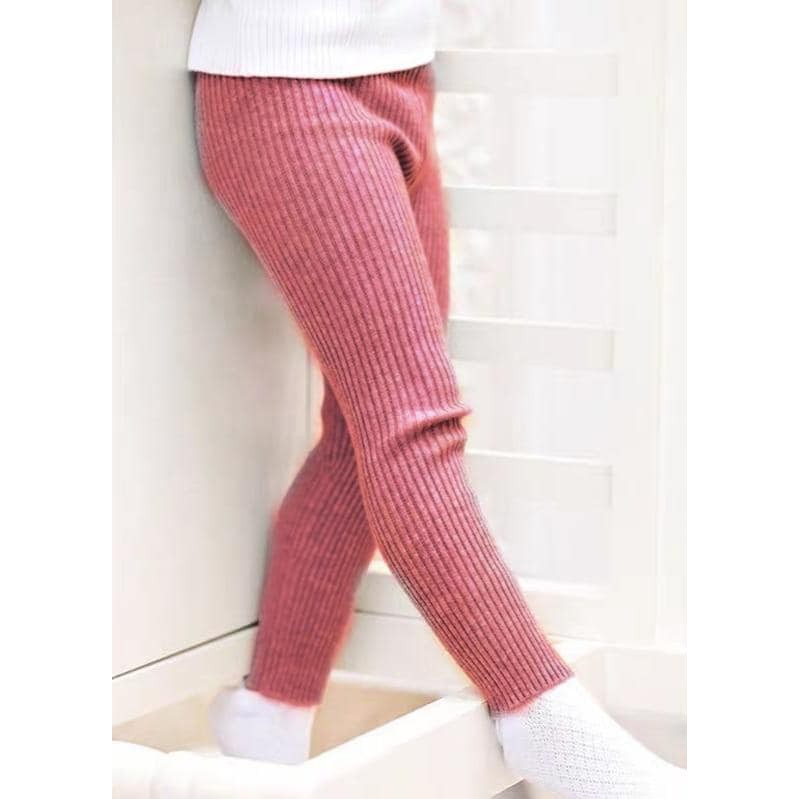 Quần legging trơn thun gân co giãn mạnh màu vàng/xanh/xám/hồng/tím